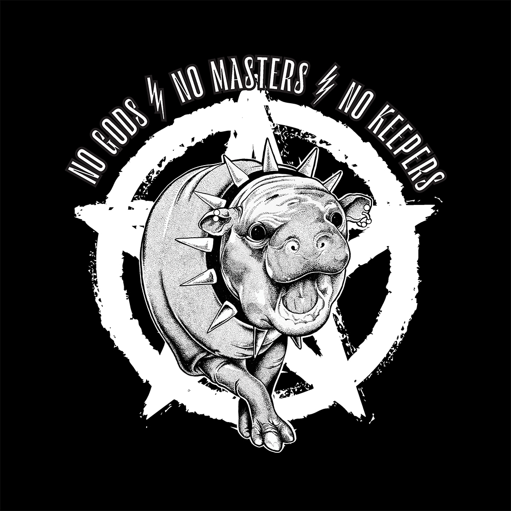 A black and white linework illustration of a chrysanthemum and crescent moon.